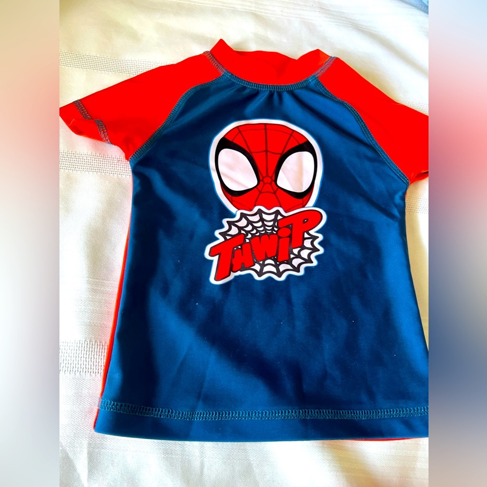 Spider-Man Kids Swim Shirt - orange and Blue size 2T